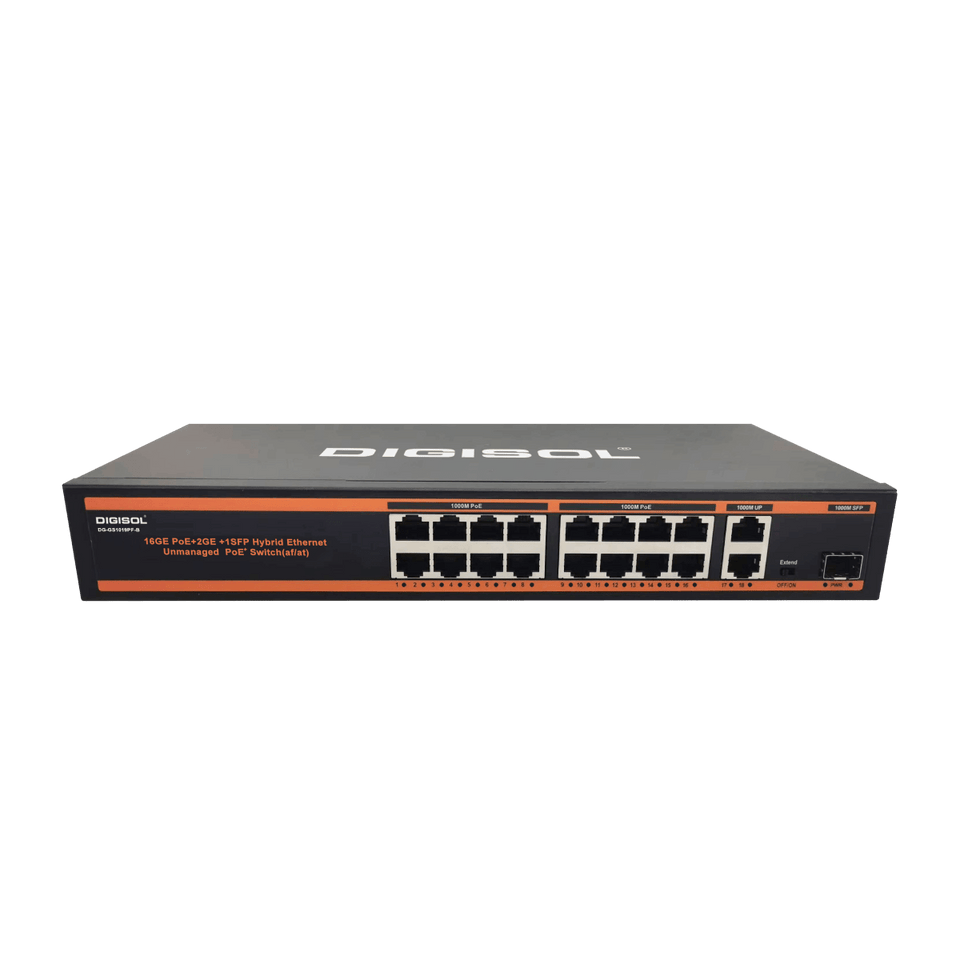 Digisol Poe Switch 16 Port (16 GE + 2 GE + 1 SFP Port) DG-GS1019PF-B