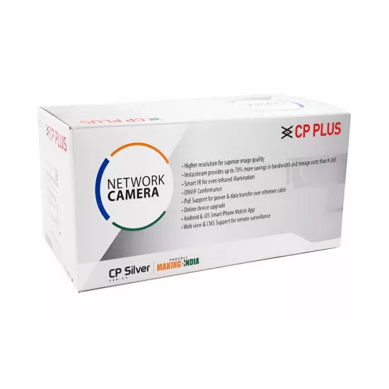 CP-Plus IP 2MP Silver Bullet Camera 3.6mm With Audio (CP-UNC-TA21PL3C-Y)