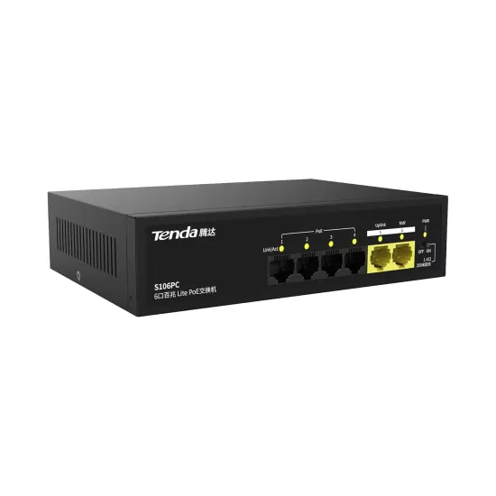 Tenda Poe Switch 4 Port (4 FE + 2 FE Port) S106PC